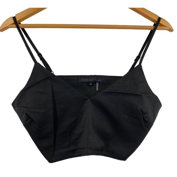 Anthropologie Endless Rose Floral Lace Crop Top & Camisole Set Black XS New - Picture 3 of 9